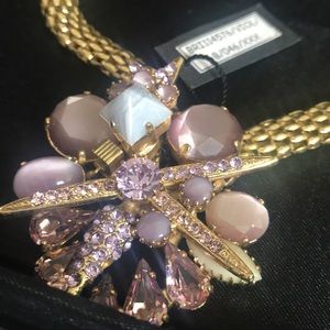 Authentic Rodrigo Oatazu Italy X Swarovski. Lavender gold collar $580